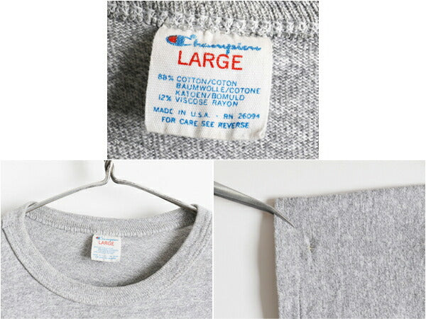 80's Champion チャンピオン 88/12 ロゴ プリント 半袖 Tシャツ (L)
