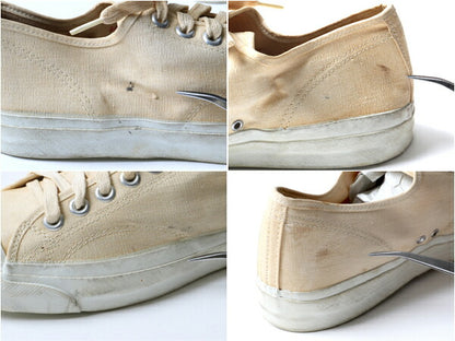 新品 デッドストック 60s USA製 ★ Sears シアーズ ジーパーズ ローカット キャンバス スニーカー ( 91/2 メンズ 27.5cm 程) 60年代 生成り