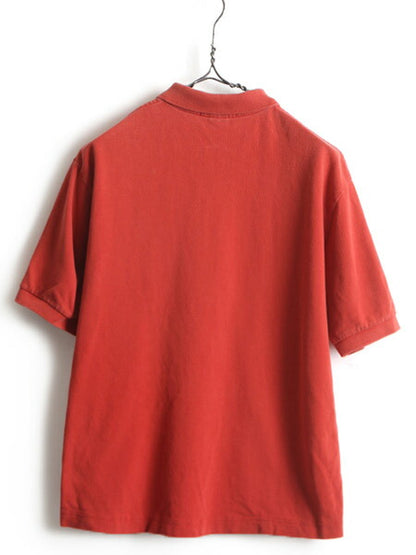 ビッグポニー ■ POLO ポロ ラルフローレン 鹿の子 半袖 ポロシャツ ( メンズ L ) 古着 半袖シャツ カノコ 赤 レッド ポニー刺繍 コットン