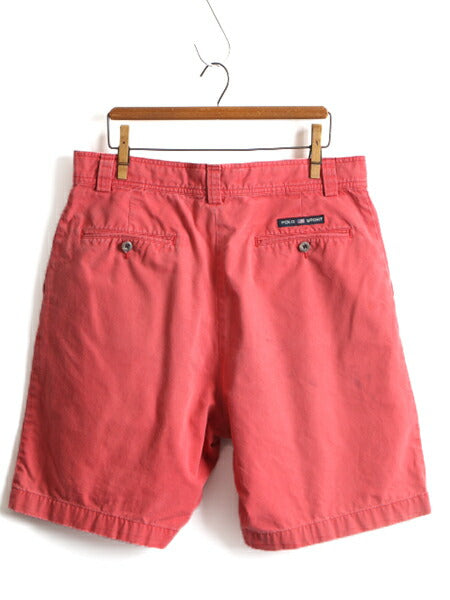 90s ■ POLO SPORT ラルフローレン コットン チノ ショートパンツ ( メンズ 34 ) 古着 90年代 ポロ 短パン 半パン ショーツ 1タック ピンク