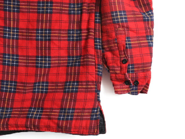 90s ■ NORTHWEST TERRITORY 中綿 キルティング ライナー付き チェック 長袖 フランネル シャツ ( メンズ L )古着 90年代 シャツジャケット