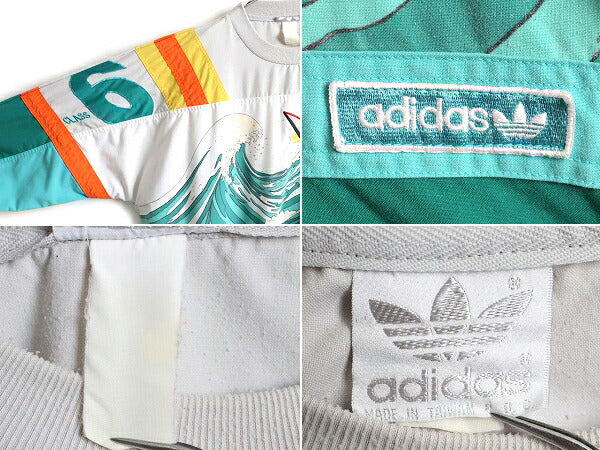 80s ■ アディダス Devil's Toenail カヤック 刺繍 コットン プルオーバー ジャケット ( メンズ XL 程) 古着 80年代 ADIDAS トレフォイル