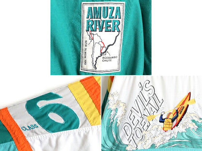 80s ■ アディダス Devil's Toenail カヤック 刺繍 コットン プルオーバー ジャケット ( メンズ XL 程) 古着 80年代 ADIDAS トレフォイル