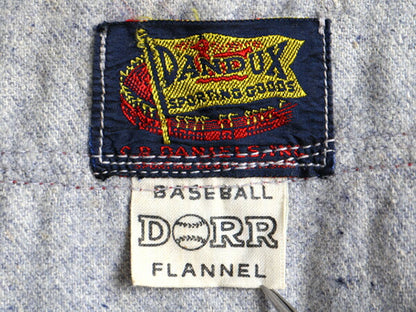 デッドストック 40s ビンテージ ■ DANDUX ウール 半袖 ベースボール シャツ ( 34 メンズ XS ) 未使用 新品 無地 半袖シャツ 40年代 灰 赤