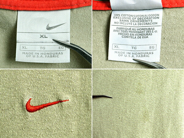 00s オールド 大きいサイズ XL ■ NIKE ナイキ スモール スウォッシュ ロゴ刺繍 半袖 Tシャツ ( メンズ ) 古着  ロゴT ワンポイント 00年代