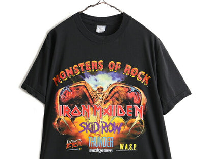デッドストック 90s ★ MONSTERS OF ROCK 1992 両面 プリント 半袖 Tシャツ ( メンズ L ) 90年代 ロック メタル バンド オフィシャル 黒