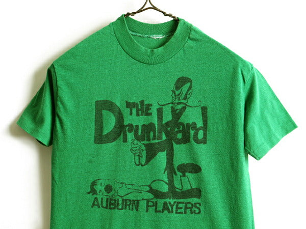 70s 80s ビンテージ ■ キャラクター 染み込み プリント 半袖 Tシャツ ( メンズ XS レディース S 程)古着 70年代 80年代 ビンテージ キャラ