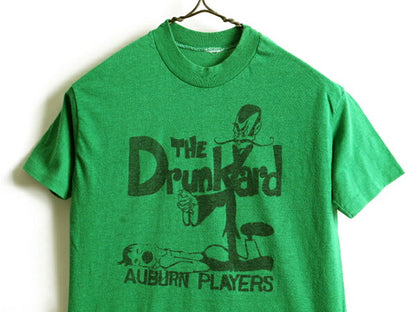 70s 80s ビンテージ ■ キャラクター 染み込み プリント 半袖 Tシャツ ( メンズ XS レディース S 程)古着 70年代 80年代 ビンテージ キャラ