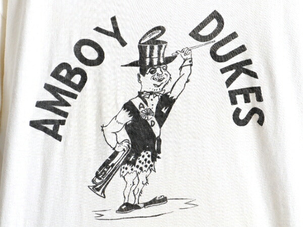 60s ビンテージ ★ The Amboy Dukes プリント 半袖 Tシャツ ( M 小さめ メンズ S 程) 古着 60年代 シングルステッチ バンド ロック 白 白T