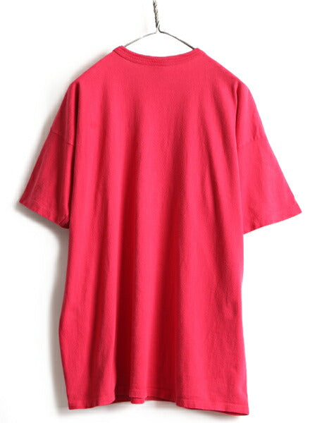90s USA製 大きいサイズ XXL ■ チャンピオン 100% コットン ワンポイント プリント 半袖 Tシャツ ( メンズ ) 古着 90年代 Champion 目あり