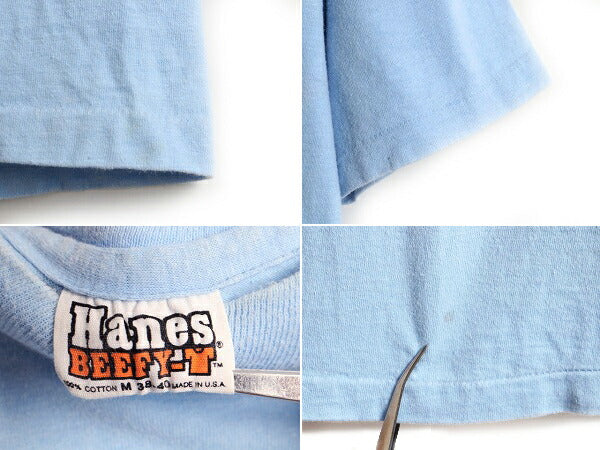 70s 80s USA製 ビンテージ ■ ハワイ マップ プリント 半袖 Tシャツ ( M  メンズ レディース ) 古着 HANES ヘインズ アロハ ハワイアン 青