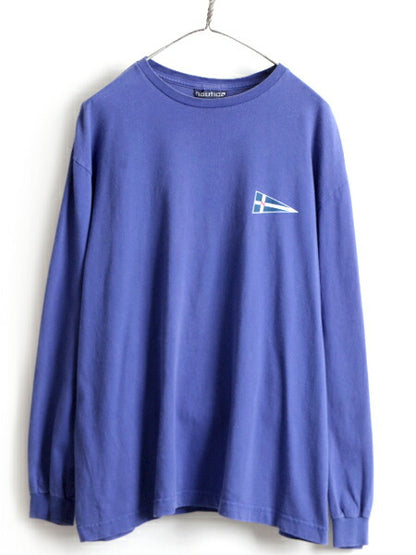 90s USA製 オールド ■ ノーティカ 両面 プリント 長袖 Tシャツ ( メンズ L )古着 90年代 アメリカ製 NAUTICA ロンT ロゴTシャツ プリントT