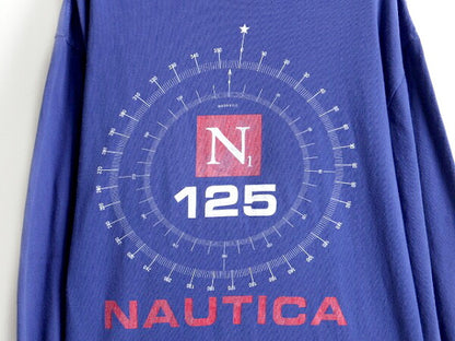 90s USA製 オールド ■ ノーティカ 両面 プリント 長袖 Tシャツ ( メンズ L )古着 90年代 アメリカ製 NAUTICA ロンT ロゴTシャツ プリントT
