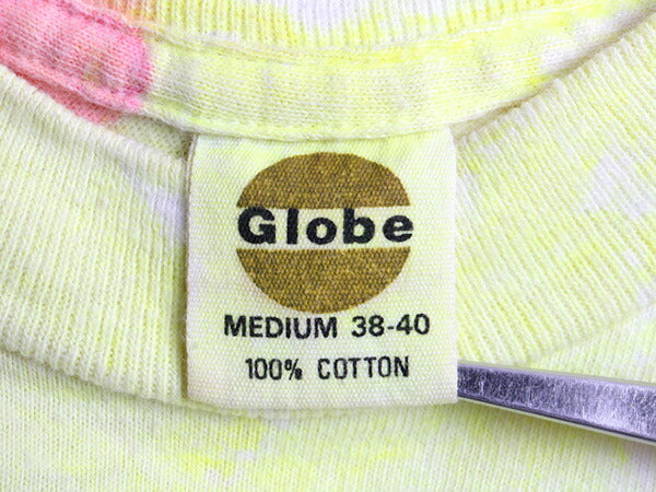 80s ビンテージ ■ 100% コットン タイダイ 染め 半袖 Tシャツ ( メンズ レディース M ) 古着 80年代 総柄 シングルステッチ マルチカラー