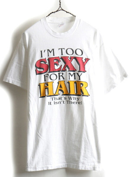 90s ジョーク メッセージ プリント 半袖 Tシャツ (L)