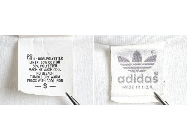 80s USA製 ビンテージ ■ アディダス Vネック ナイロン ベスト ( メンズ S ) 古着 adidas 80年代 プルオーバー ライナー付き トレフォイル