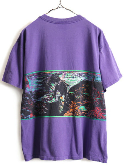 90s ■ ST JOHN'S BAY 両面 アート プリント 半袖 Tシャツ ( メンズ XL 程) 古着 オールド セントジョンズベイ JCペニー プリントTシャツ