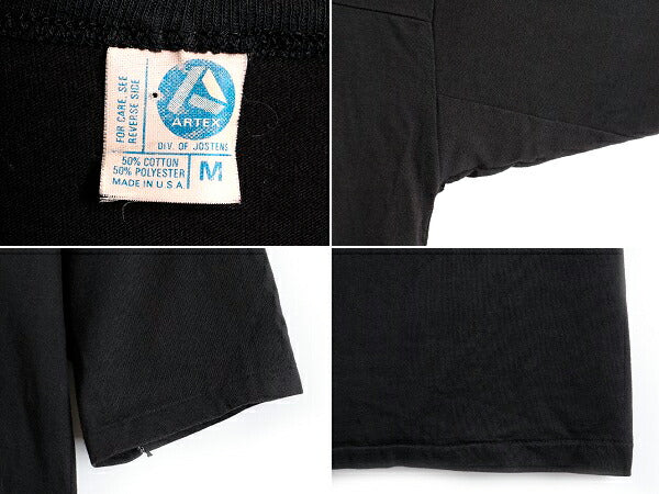 80s USA製 人気 黒 ■ NHL オフィシャル フライヤーズ プリント フットボール Tシャツ ( メンズ M ) 古着 80年代 ビンテージ 半袖Tシャツ