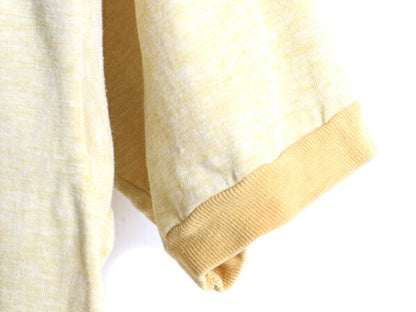 70s USA製 ビンテージ ■ スプルース 無地 リンガー 半袖 Tシャツ ( M 小さめ メンズ S 程) 古着 MAYO Spruce 70年代 霜降り イエロー 無地