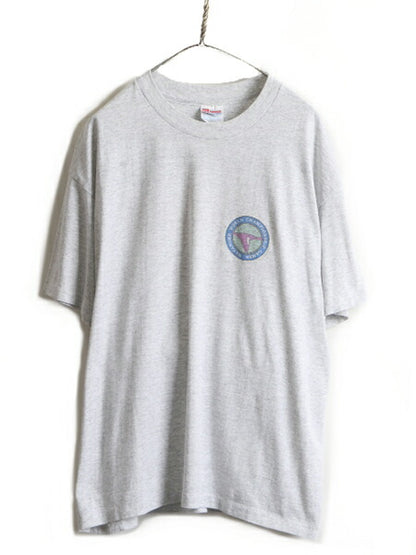 90s USA製 大きいサイズ XL ■ ハンティング キャラクター 両面 プリント 半袖 Tシャツ ( メンズ ) 古着 90年代 オールド プリントTシャツ