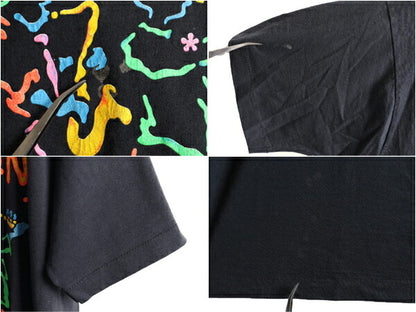 90s JAZZ ジャズ アート プリント 半袖 Tシャツ (XL)