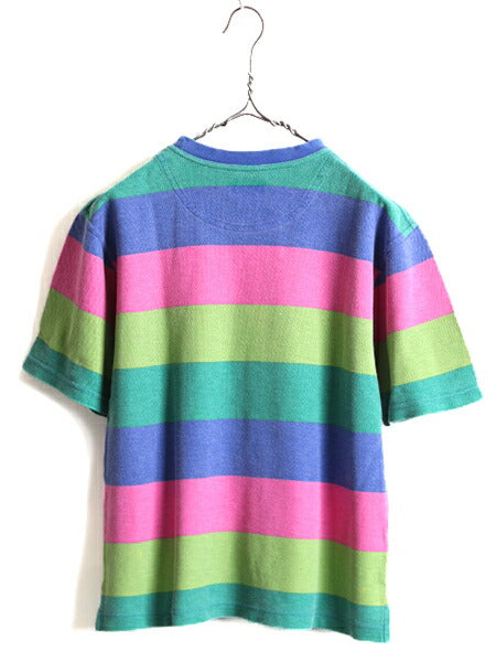 90s キッズ XL メンズ S レディース M 程■ OLD GAP ポケット付き ボーダー 鹿の子 半袖 Tシャツ 古着 90年代 オールド ギャップ ポケT