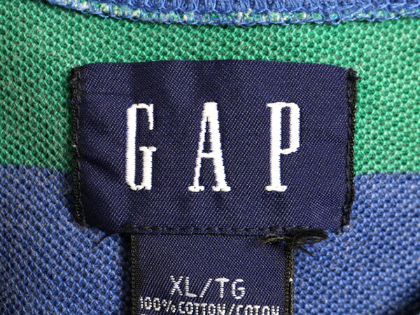 90s キッズ XL メンズ S レディース M 程■ OLD GAP ポケット付き ボーダー 鹿の子 半袖 Tシャツ 古着 90年代 オールド ギャップ ポケT