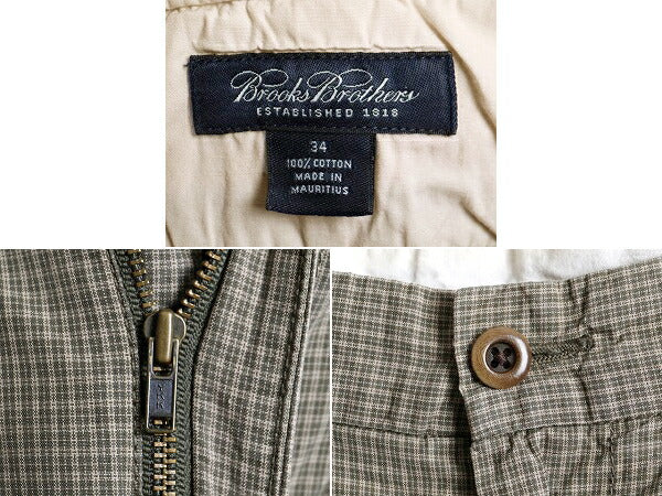 ■ ブルックスブラザーズ 2タック チェック コットン ショートパンツ メンズ 34 / 古着 Brooks Brothers ショーツ 短パン 半パン 半ズボン