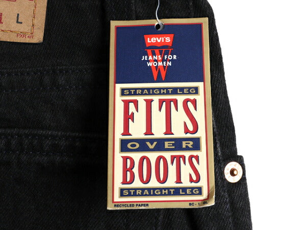 タグ付き 新品 デッドストック 90s USA製 Levis 505 ブラック デニム パンツ レディース S 程/ リーバイス ジーンズ ジーパン ストレート N