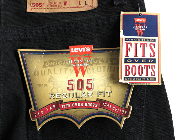 タグ付き 新品 デッドストック 90s USA製 Levis 505 ブラック デニム パンツ レディース S 程/ リーバイス ジーンズ ジーパン ストレート R