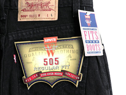 タグ付き 新品 デッドストック 90s USA製 Levis 505 ブラック デニム パンツ レディース S 程/ リーバイス ジーンズ ジーパン ストレート U