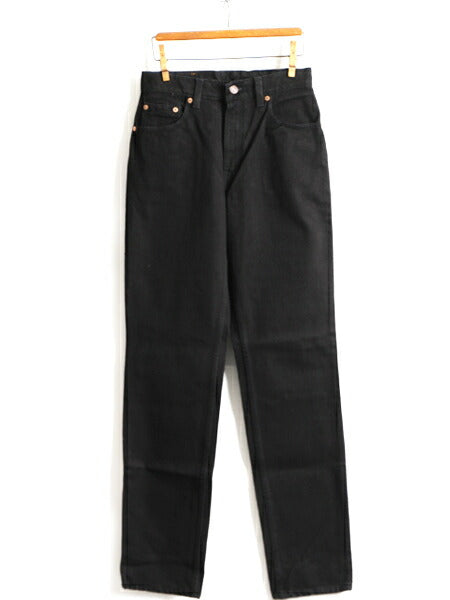 タグ付き 新品 デッドストック 90s USA製 Levis 505 ブラック デニム パンツ レディース S 程/ リーバイス ジーンズ ジーパン ストレート T