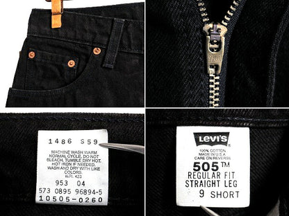 タグ付き 新品 デッドストック 90s USA製 Levis 505 ブラック デニム パンツ レディース S 程/ リーバイス ジーンズ ジーパン ストレート W