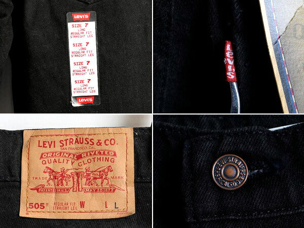 タグ付き 新品 デッドストック 90s USA製 Levis 505 ブラック デニム パンツ レディース S 程/ リーバイス ジーンズ ジーパン ストレート R