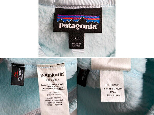 希少サイズ XS ■ 19年製 パタゴニア リツール スナップT プルオーバー ジャケット ( レディース ) 古着 Patagonia フリース ブルゾン 水色