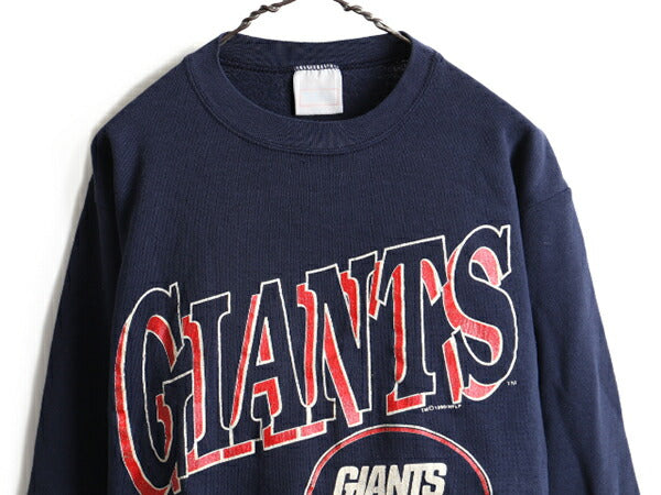 90s USA製 ■ TULTEX NFL ジャイアンツ プリント スウェット ( M メンズ S 程) 古着 90年代 オールド タルテックス トレーナー アメフト 紺
