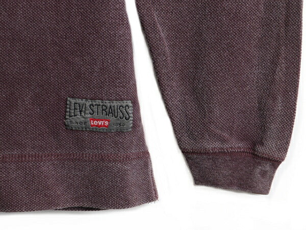 デッドストック 90s ■ リーバイス ヘンリーネック 鹿の子 長袖 Tシャツ ( メンズ M ) 新品 Levis 90年代 オールド ロンT 長袖Tシャツ 無地