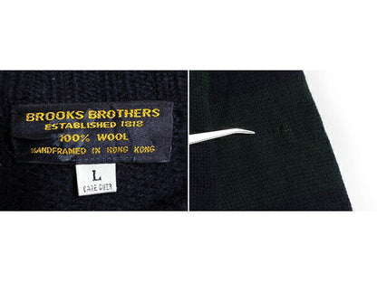 80s ビンテージ ■ ブルックスブラザーズ ワイド ボーダー ウール 長袖 ニット セーター メンズ L / 80年代 Brooks Brothers 2トーン 紺 緑