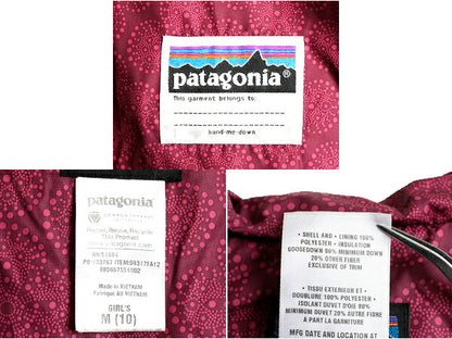 ガールズ M 140cm 程■ 12年製 パタゴニア ダウン コート / キッズ PATAGONIA ナイロン フード パーカー ジャケット フルジップ アウトドア