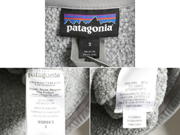 希少サイズ S ■ 16年製 パタゴニア ベターセーター 1/4 ジップネック ( レディース ) フリース ジャケット Patagonia プルオーバー 杢灰