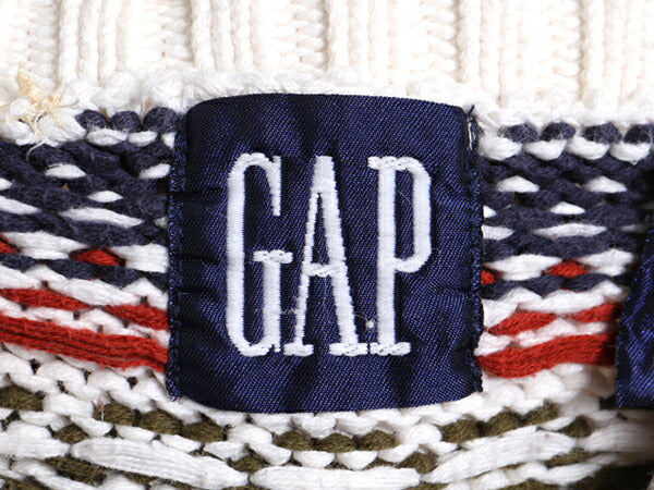 OLD GAP ノルディック コットン ニット セーター ( レディース M メンズ S 程) 90s 古着 90年代 紺タグ オールド ギャップ ヘビーウェイト