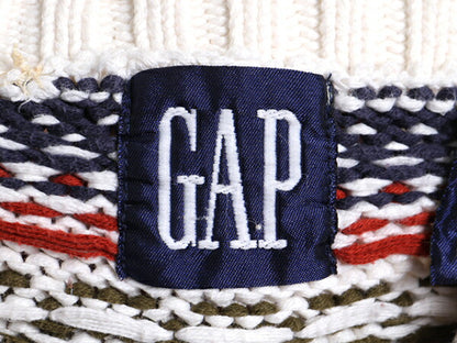OLD GAP ノルディック コットン ニット セーター ( レディース M メンズ S 程) 90s 古着 90年代 紺タグ オールド ギャップ ヘビーウェイト