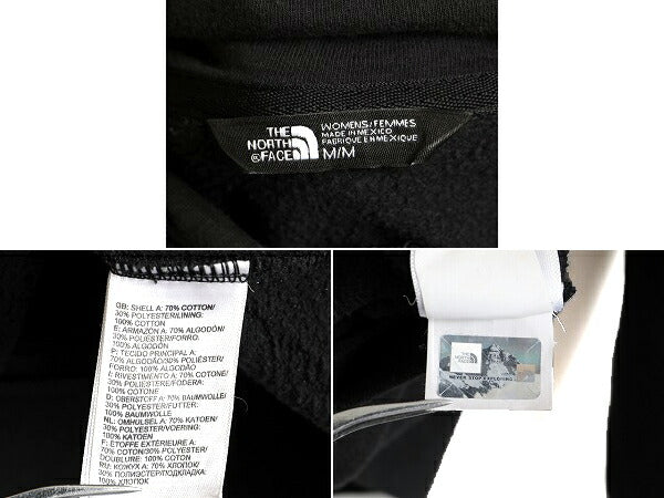 ■ ノースフェイス プリント スウェット フード パーカー ( レディース M ) The North Face トレーナー プルオーバー 裏起毛 アウトドア 黒