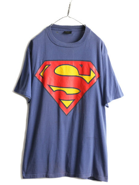 90s USA製 大きいサイズ XL ★ スーパーマン ロゴ プリント 半袖 Tシャツ ( メンズ ) 90年代 SUPERMAN キャラクター オフィシャル 当時物