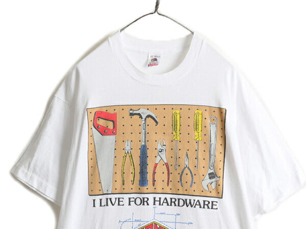 90s USA製 ★ HOME IMPROVEMENT ドラマ プリント Tシャツ メンズ XL / 90年代 映画 ムービー 工具 アート 白 オフィシャル 当時物 イラスト