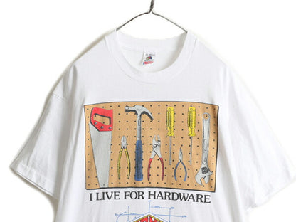 90s USA製 ★ HOME IMPROVEMENT ドラマ プリント Tシャツ メンズ XL / 90年代 映画 ムービー 工具 アート 白 オフィシャル 当時物 イラスト
