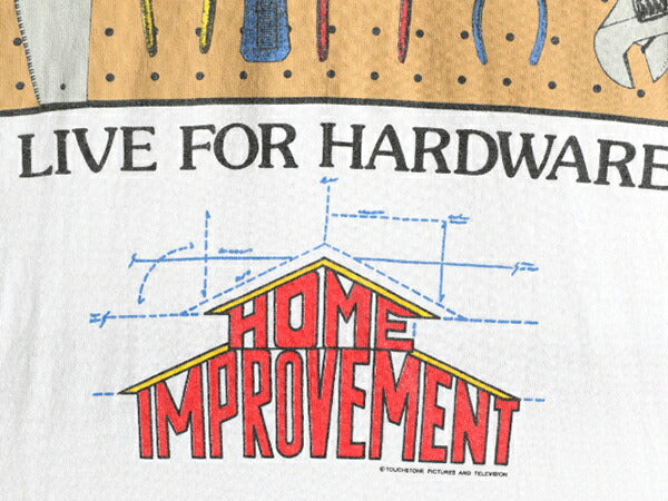 90s USA製 ★ HOME IMPROVEMENT ドラマ プリント Tシャツ メンズ XL / 90年代 映画 ムービー 工具 アート 白 オフィシャル 当時物 イラスト