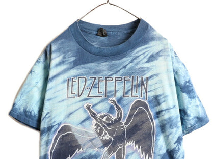 80s USA製 ★ レッドツェッペリン プリント タイダイ Tシャツ メンズ L / ビンテージ Led Zeppelin オフィシャル バンド シングルステッチ