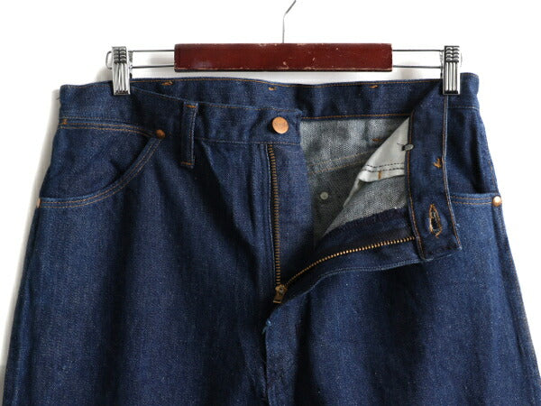 ほぼ デッドストック 濃紺 70s USA製 ★ ラングラー 13MWZ インディゴ デニム パンツ 36 34 / 70年代 Wragler BLUE BELL ジーパン ジーンズ