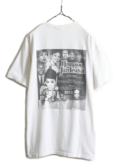 2013年★ ジャズ フェスティバル 両面 プリント Tシャツ ( メンズ XL ) JAZZ アート イラスト バンド 当時物 ホワイト ヘビーウェイト 白